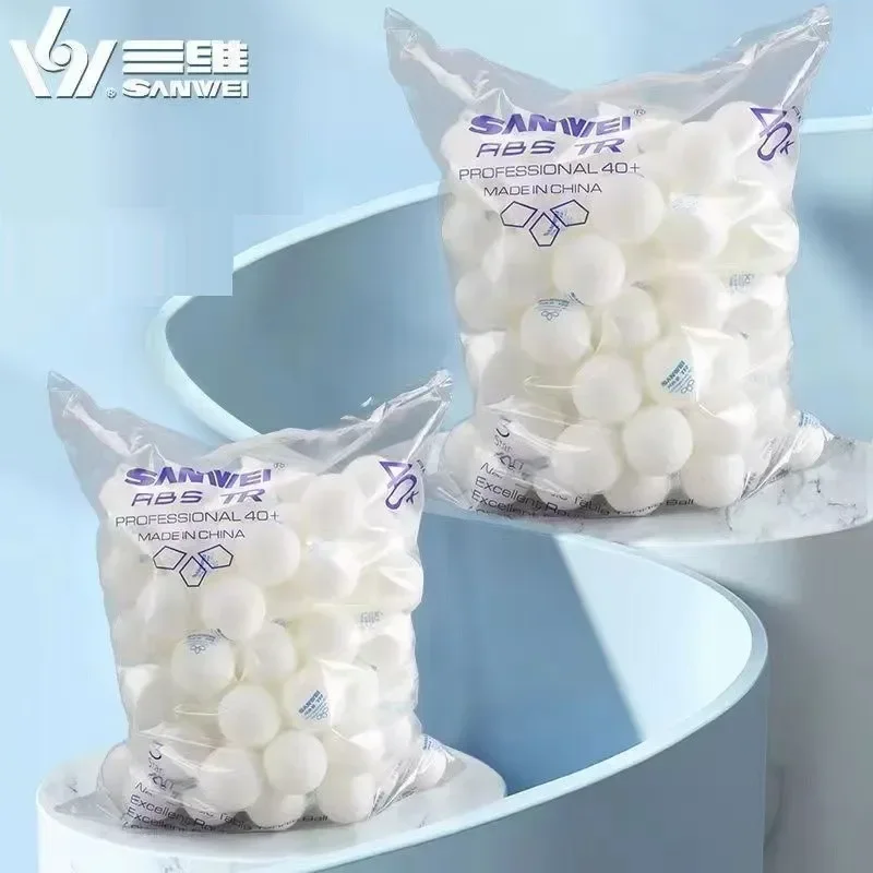 Donic Table Tennis Ball - SANWEI-ABS TR 3スター卓球ボール、40+、トレーニング用プラスチック製ホワイトピンポンボール、100個入り