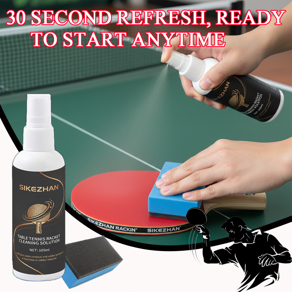 Table Tennis Association - ほこりや油を除去し、ラバーの粘度を回復するウォッシュフリー卓球ラケットクリーニングスプレー。すべての卓球ラバーに適しています。