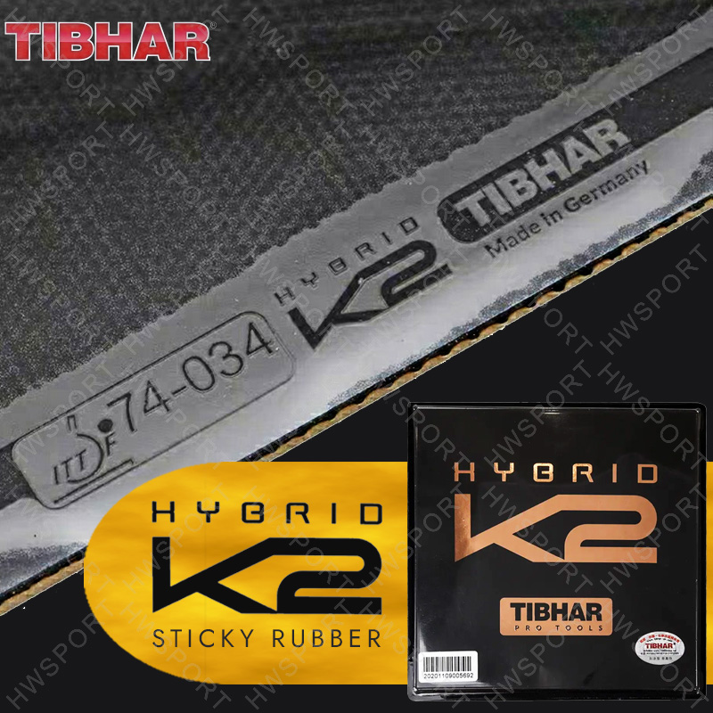 Table Tennis Hybrid Rubbers - Tibhar-卓球の粘着性のあるゴム,ピンポントップシート,小さな事前に調整された毛穴,ケーキスポンジ,ハイブリッドk2
