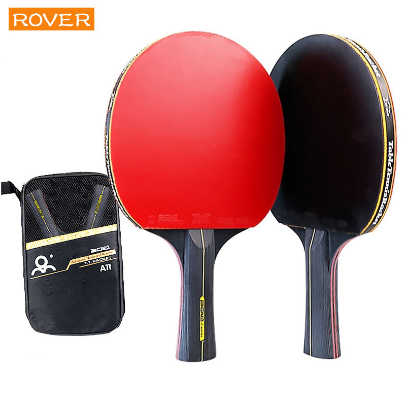 Table Tennis Kit Bag - 6 スター卓球ラケット 2 個プロフェッショナルピンポンラケットセットピンプルインラバー高品質ブレードバットパドルバッグ付き