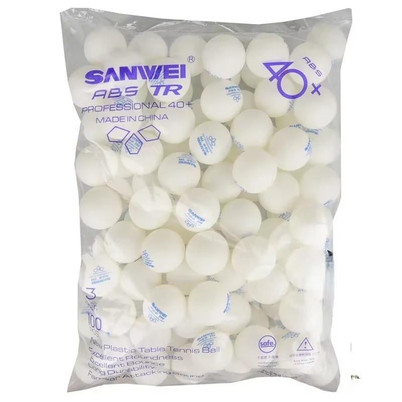 100個入り サンウェイ新素材プラスチック卓球ボール ピンポ - Table Tennis Logo のレビューと価格