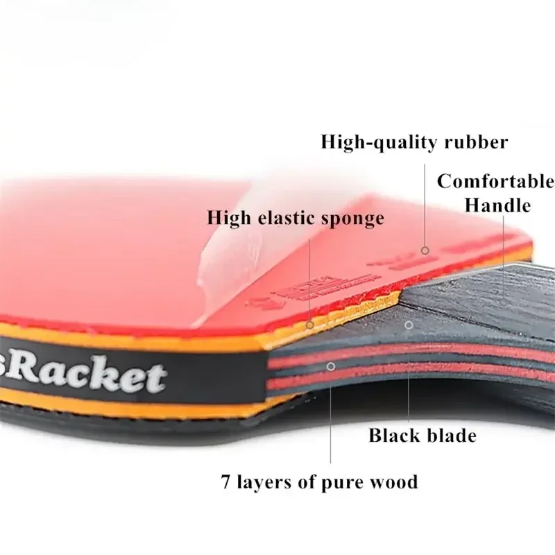 6 スター卓球ラケット 2 個プロフェッショナルピンポンラケ - Table Tennis Kit Bag のレビューと価格