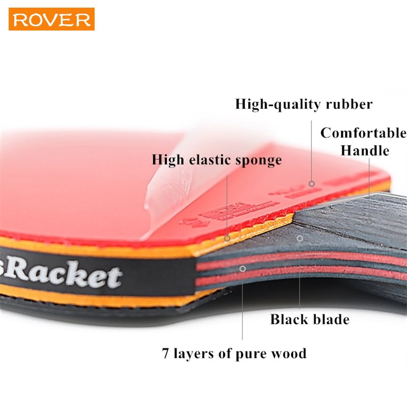 6 スター卓球ラケット 2 個プロフェッショナルピンポンラケ - Table Tennis Kit Bag のレビューと価格